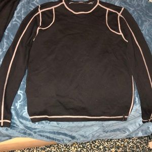 Black with White Strips MEXX Mens Long Sleeve